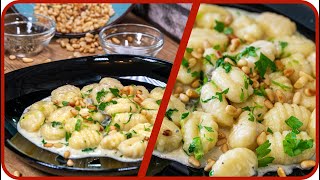 Schnelle GNOCCHI mit Gorgonzola Soße und gerösteten Pinienkernen [upl. by Valida]