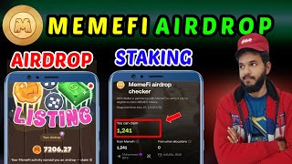 Memefi Airdrop Stake All Token  Memefi Token MEMEFI Withdrawal New update on major  Snapshot [upl. by Eelir]