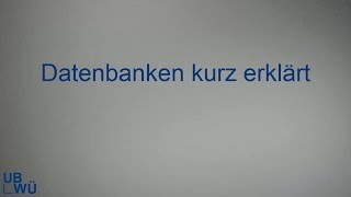 Datenbanken  kurz erklärt [upl. by Schmitz350]