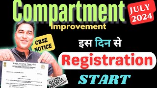 CBSE Compartment 2024 July Registration date for Private students amp Regular  Exam Date class 1012 [upl. by Pendleton295]