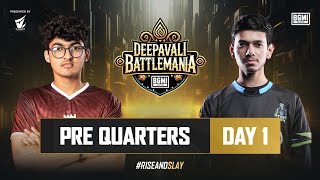 Deepavali BattleMania 2024  HINDI  Pre Quarters D1  BGMI  Ft iQOO SouL Carnival 8bit etc [upl. by Lexi103]