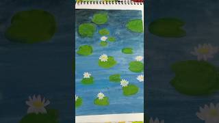 Water lily painting shortvideo drawing youtubeshorts watercolor [upl. by Hedwig419]