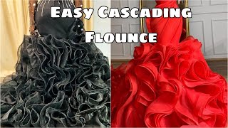 DIY EASY CASCADING FLOUNCE RUFFLES DRESS TUTORIAL  STEP BY STEP TUTORIAL [upl. by Mullac739]