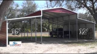 Steel Barns  42X26 Steel Barn Garage Lean To Building By Carport Empire [upl. by Terrijo]