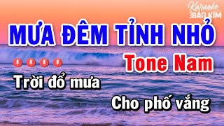 Karaoke Mưa Đêm Tỉnh Nhỏ Tone Nam Nhạc Sống 2023  Karaoke Bảo Kim [upl. by Kinnard761]