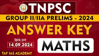 🔴TNPSC GR IIIIA 2024  Answer Key 14092024  Maths  TAF IAS Academy [upl. by Stryker836]