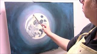 Moonscape painting [upl. by Acirne]