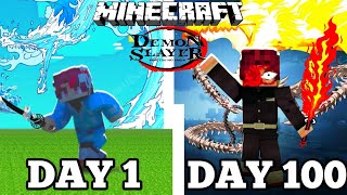 I Survived 100 Days in Minecraft Demon Slayer as a tanjiro And THIS is What Happened [upl. by Brader]