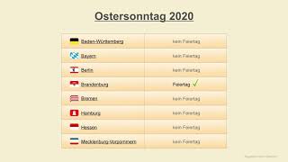 Ostersonntag 2020  Datum  Feiertage Deutschland 2020 [upl. by Llevert70]