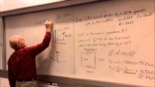 Driven RLC circuit Homework problem example using phasor diagram [upl. by Ful]