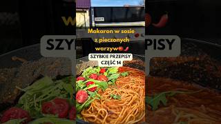 🍝Przepis na Makaron w sosie z pieczonych warzyw grill grillgazowy przepis bbq szybkiprzepis [upl. by Ardnahs840]