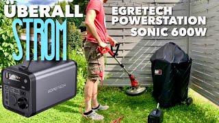 ÜBERALL quotSteckdosen Stromquot  EGRETECH SONIC 600W Portable Power Station Notstrom Outdoor Camping [upl. by Luht]