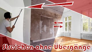 Richtig Wände und Decke streichen │ ohne Übergänge │ Wand streichen │ Laminat legen [upl. by Elbam37]