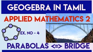 GeoGebra  Parabola into fly over Bridge  Applied Mathematics 1 amp 2  Ex4 [upl. by Omrellug324]