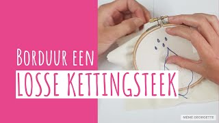 Borduur een losse kettingsteek [upl. by Asirac]