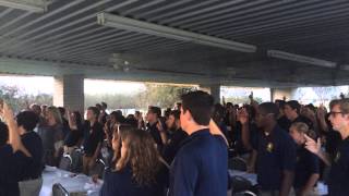 The quotPridequot Marching Band singing the Alma Mater to TAMUC President Dr Dan Jones [upl. by Walliw]