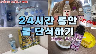 다이어트 식단 브이로그 10 24시간 동안 물단식하기 feat푸룬주스 다이어트 물젤리 리뷰 536kg [upl. by Akinuahs]