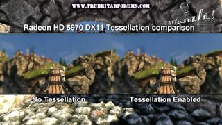 1080P HD5970 DX11 Tessellation Comparisons [upl. by Ycrem]