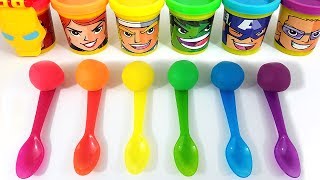 Learn Colors with Ice Cream Spoons Play Doh Superheroes and Nursery Rhymes [upl. by Hazmah]