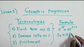 Geometric Progression  Lessons 1 [upl. by Darrell]