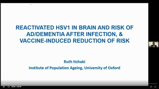 Ruth Itzhaki  Potential Involment of ractivated Herpes simplex virus type 1 in brain in infection [upl. by Ailegave]