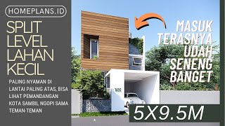 SPLIT LEVEL TERBAIK Mungil Lahannya Maksimal Ruangnya Lahan 5x95m kode 168 [upl. by Devad496]