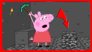 Peppa pig breaks the bedrock in Minecraft Cartoon parody [upl. by Aimal239]