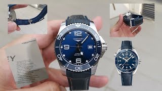 2019 Longines hydroconquest change strap 浪琴quot深海征服者quot换表带变了omega 欧米茄篮海马 seamaster planet ocean alike [upl. by Buschi]