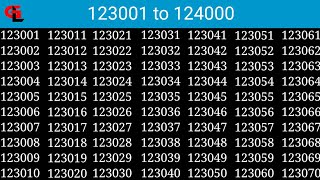 123001 से 124000 numbers सीखे youtube पर ll 123001 to 124000 numbers ll 123001124000quotnumbers 2024🔥😎 [upl. by Eddi]