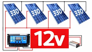 Como ligar 4 Painéis de 330w em SÉRIE ou PARALELO  12v [upl. by Maddocks]