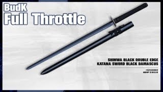 Shinwa Black Double Edge Katana Sword Black Damascus [upl. by Kudva]