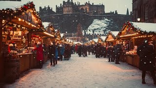 EDINBURGH Magical Christmas Market Walk Through With Beautiful Backdrop Gothic Architecture [upl. by Jewelle]