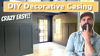 Insanely Easy Wall Detail  DIY Decorative Casing [upl. by Aidul431]