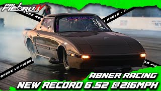 ABNER RACING MAZDA RX7 2 ROTORES TURBO NEW RECORD 652 216MPH  ORLANDO SPEEDWORLD  PALFIEBRUTV [upl. by Herby]