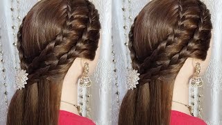 beautiful hairstyle for party  hairstyle for festival  hairstyle for lehenga  hairstyle for girls [upl. by Bethesda]