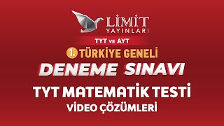 1 TÜRKİYE GENELİ DENEME SINAVI TYT MATEMATİK TESTİ VİDEO ÇÖZÜMLERİ [upl. by Mia]