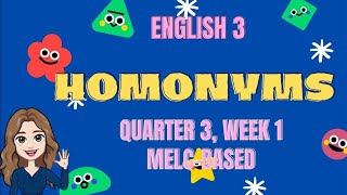 HOMONYMS ll ENGLISH GRADE 3 [upl. by Sad]