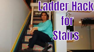 DIY How to Build a Ladder Platform for the Stairs Very Secure and sturdy [upl. by Whitney]