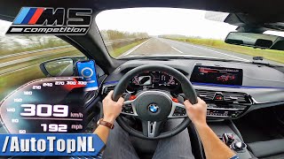 2020 BMW M5 F90 Competition 625HP TOP SPEED 309kmh on AUTOBAHN by AutoTopNL [upl. by Colfin]