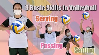 3 Basic Skills in Volleyball [upl. by Moneta335]