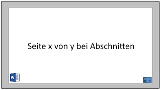 Word Seitenzahlen in Abschnitten Seitenzahlen im Serienbrief [upl. by Lucretia]