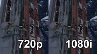 720p vs 1080i Comparison Uncharted 2 [upl. by Euqirne811]