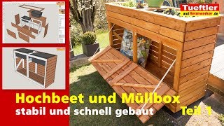 Hochbeet mit kombinierter Müllbox selber bauen  DIYProjekt Teil 1 [upl. by Apurk]