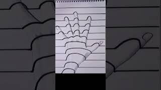 Easy 3d hand drawing on paper for beginners  3D Trick Art on Paper shorts 3ddrawing [upl. by Ydal]