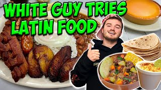 WHITE GUY TRIES LATIN FOOD FOR THE FIRST TIME [upl. by Anirol]