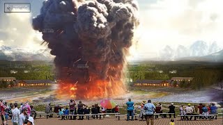 Horrible Today Seconds Big Explosion in Yellowstone Giant Geyser Erupt Threat Thousand of Visitors [upl. by Nyladgam734]