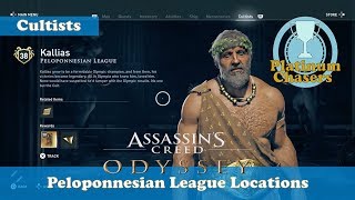 Peloponnesian League  Cultist Locations  Assassins Creed Odyssey [upl. by Ocirnor339]