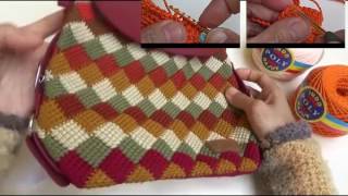 Entrelac Crochet Bag  review [upl. by Ayoj141]