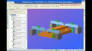 Mastercam ICAM Tutorial Mastercam Tool Path vs ICAM GCode Simulation Parts 1 and 2 [upl. by Nithsa]