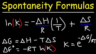 Entropy Enthalpy amp Gibbs Free Energy  Chemistry Spontaneity Formulas [upl. by Atirat477]